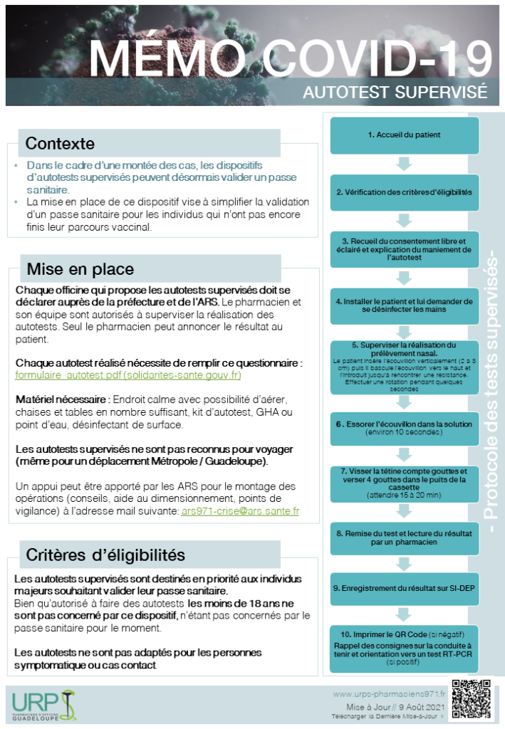 COVID-19 - Autotest supervisé (mémo)