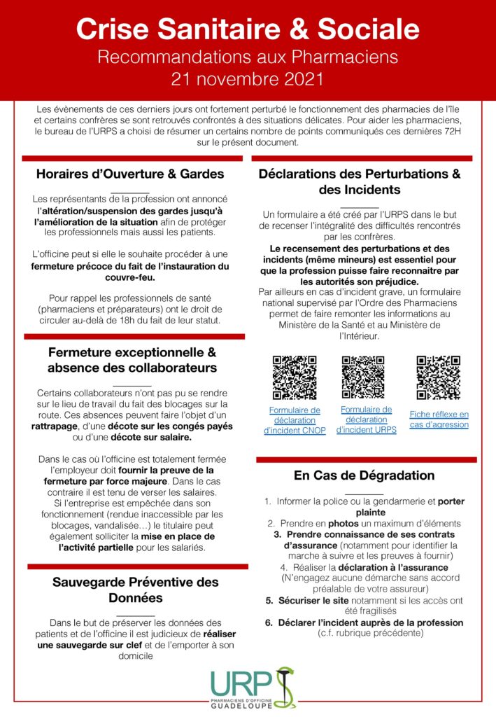 Crise Sanitaire & Sociale (recommandations)